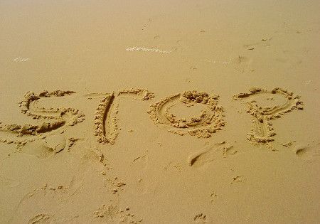 stop sand geschrieben