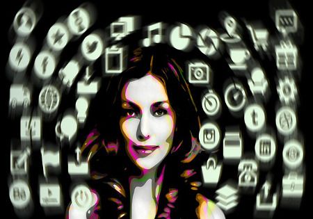 Internet Liebe digitale-medien-frauenkopf