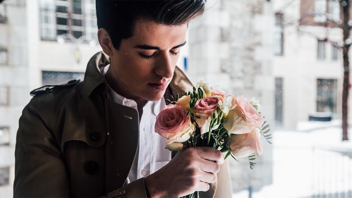 Angst vorm ersten Date mann-rosen-erstes-date