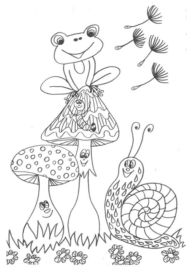 screenshot frosch pilze schnecke