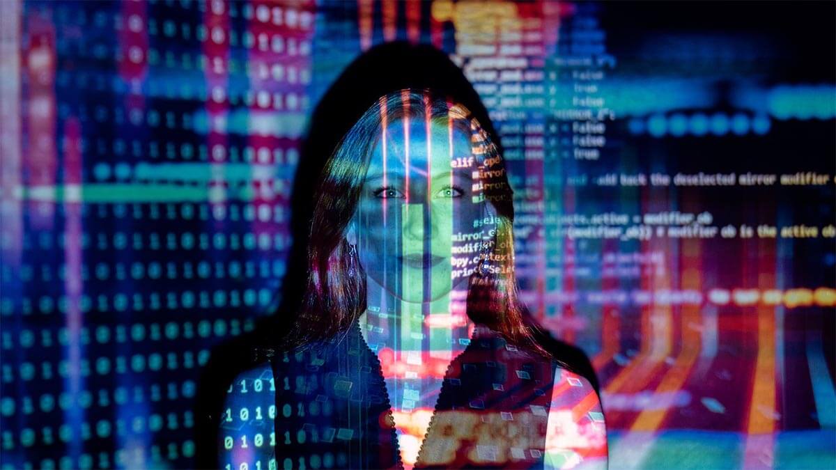 frau computercode beamer an