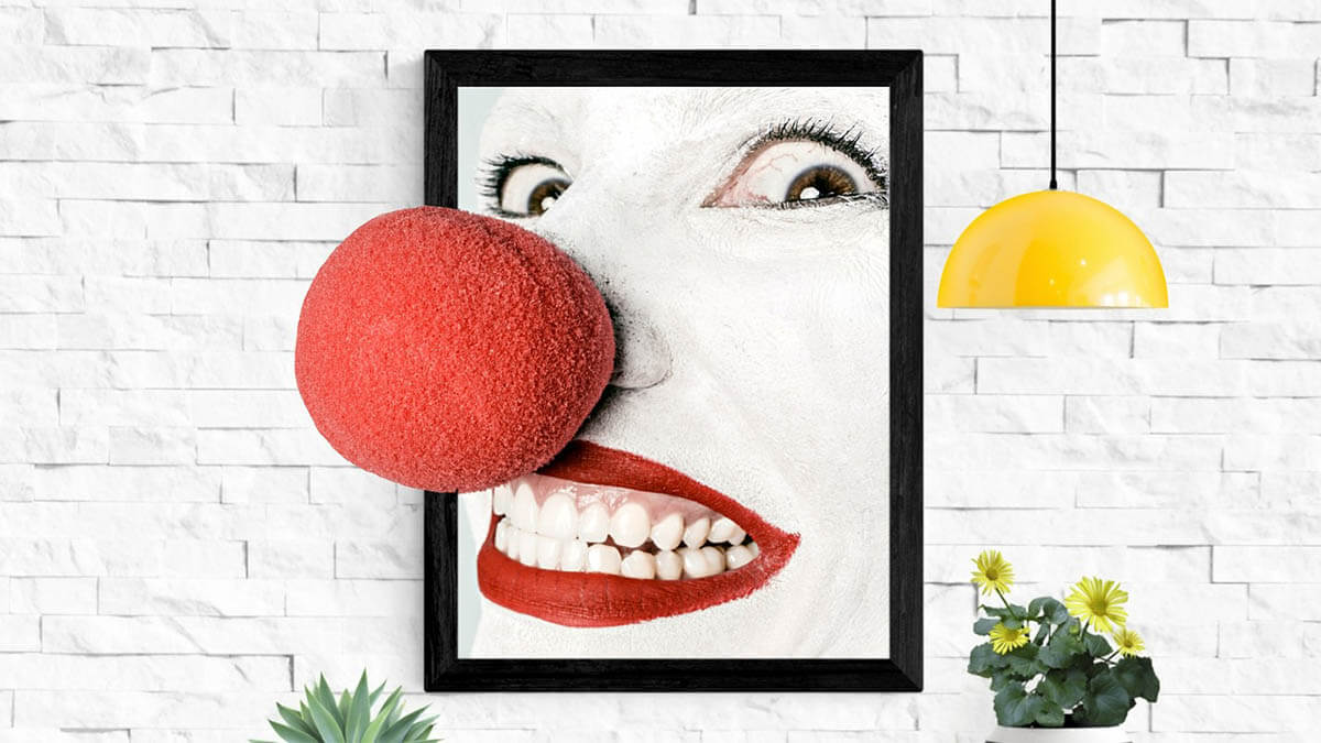 clownsnase lachen