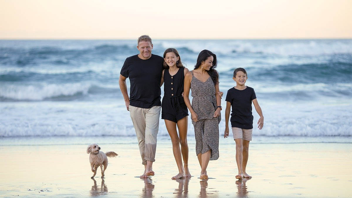 familie am strand