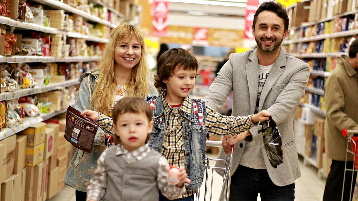 familie einkaufen