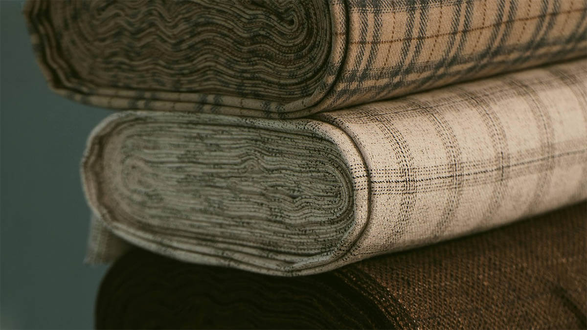 tweed stoffrollen an