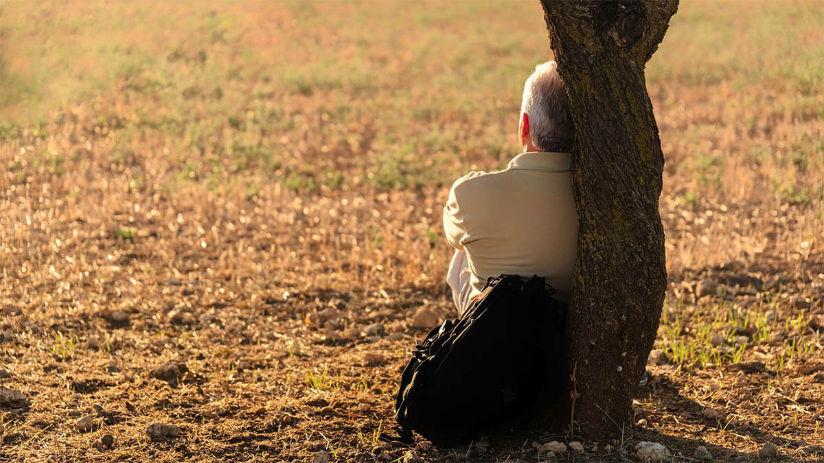 Wirksamkeit von Tadalafil zur Behandlung der erektilen Dysfunktion mann sitzt baum an